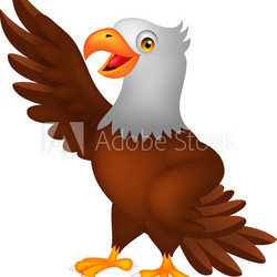 Eagle cartoon waving