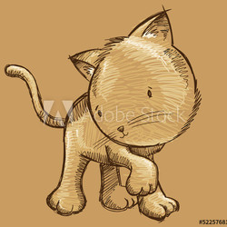 Kitten Cat Sketch Doodle Illustration Art