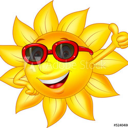 Sun cartoon character with thumb up