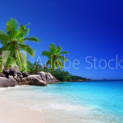 beach at Praslin island, Seychelles