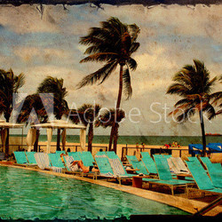 Retroplakat - Poolurlaub