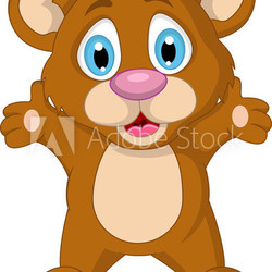 cute little brown bear cartoon expression