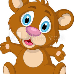 cute little brown bear cartoon expression