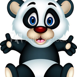 vector illustration of cute panda cartoon posing