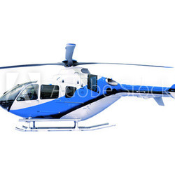 blue helicopter isolated white