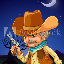 A man wearing a hat holding a gun near the river