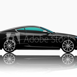 Parlayan siyah otomobil