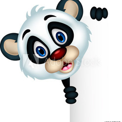 cute panda cartoon posing