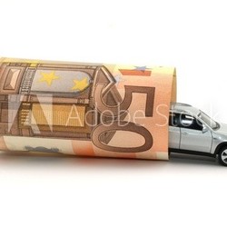 Geldschein mit Auto