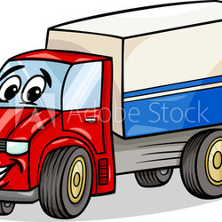 funny truck car cartoon illustration