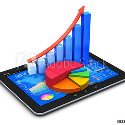 Mobile finance and statistics concept