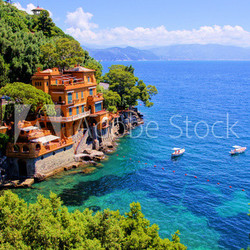 Luxury homes along the Italian coast at Portofino