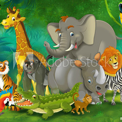 Cartoon safari - illustration for the children