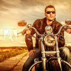 Biker on a motorcycle