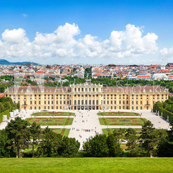 Beautiful view of Schloss Schönbrunn in Vienna, Austria