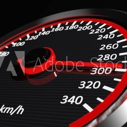 Speedometer with moving arrow