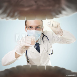 Doctor looking into mouth