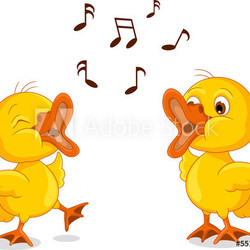 two little chick cartoon singing