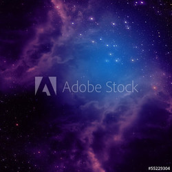 Space background with purple clouds