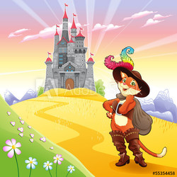 Puss in boots and background.