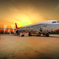 Airplane preparing to flight
