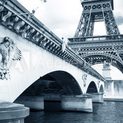 il ponte d'Iena e la torre eiffel vintage
