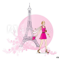Woman and Tour Eiffel