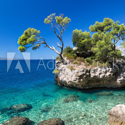 Croatian beach at a sunny day, Brela, Croatia