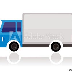 small truck, funny cartoon style
