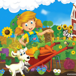 On the farm - illustration for the children