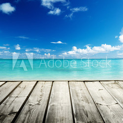 Caribbean sea and wooden platform