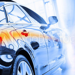 Rear view of luxury car