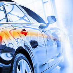 Rear view of luxury car