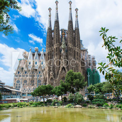 view of Sagrada Familia in Barcelona. Spain