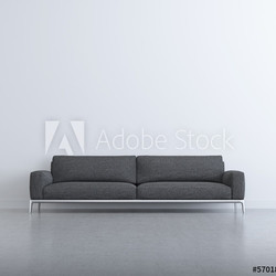 Isolated contemporary elegant living room, grey sofa