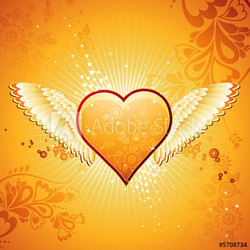 golden heart for valentines, vector