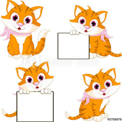 cat cartoon with different poses