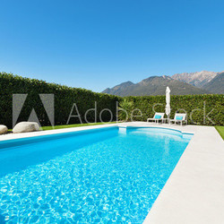 pool, view from the garden