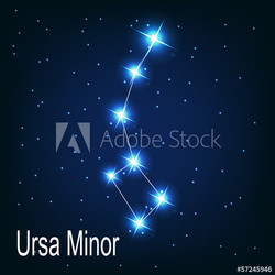 The constellation " Ursa Minor" star in the night sky. Vector il