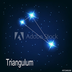 The constellation "Triangulum" star in the night sky. Vector ill