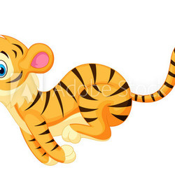 Cute tiger cartoon running