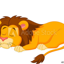 Lion cartoon sleeping
