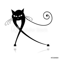 Black cat silhouette for your design