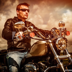 Biker on a motorcycle