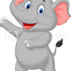 Cute elephant cartoon presenting