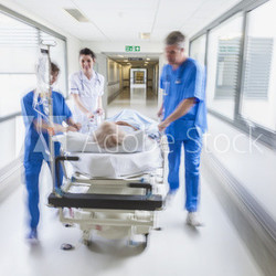 Motion Blur Stretcher Gurney Patient Hospital Emergency