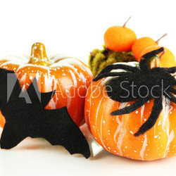 Halloween composition, isolated on white