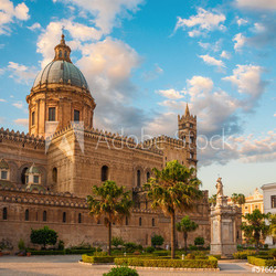 Cathedral of Palermo during sunset, Sicily island, Italy