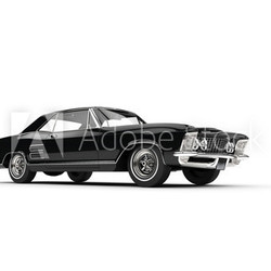 Classic American Car On White Background