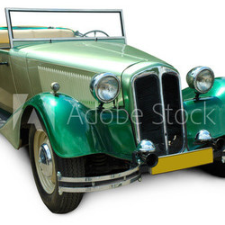 Classic green covertible retro car